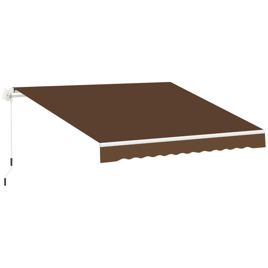 Outsunny x Retractable Awning with Manual Crank – UV & Water-Resistant