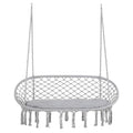 Boho-Style 2-Person Hanging Macrame Hammock Chair with Cushion