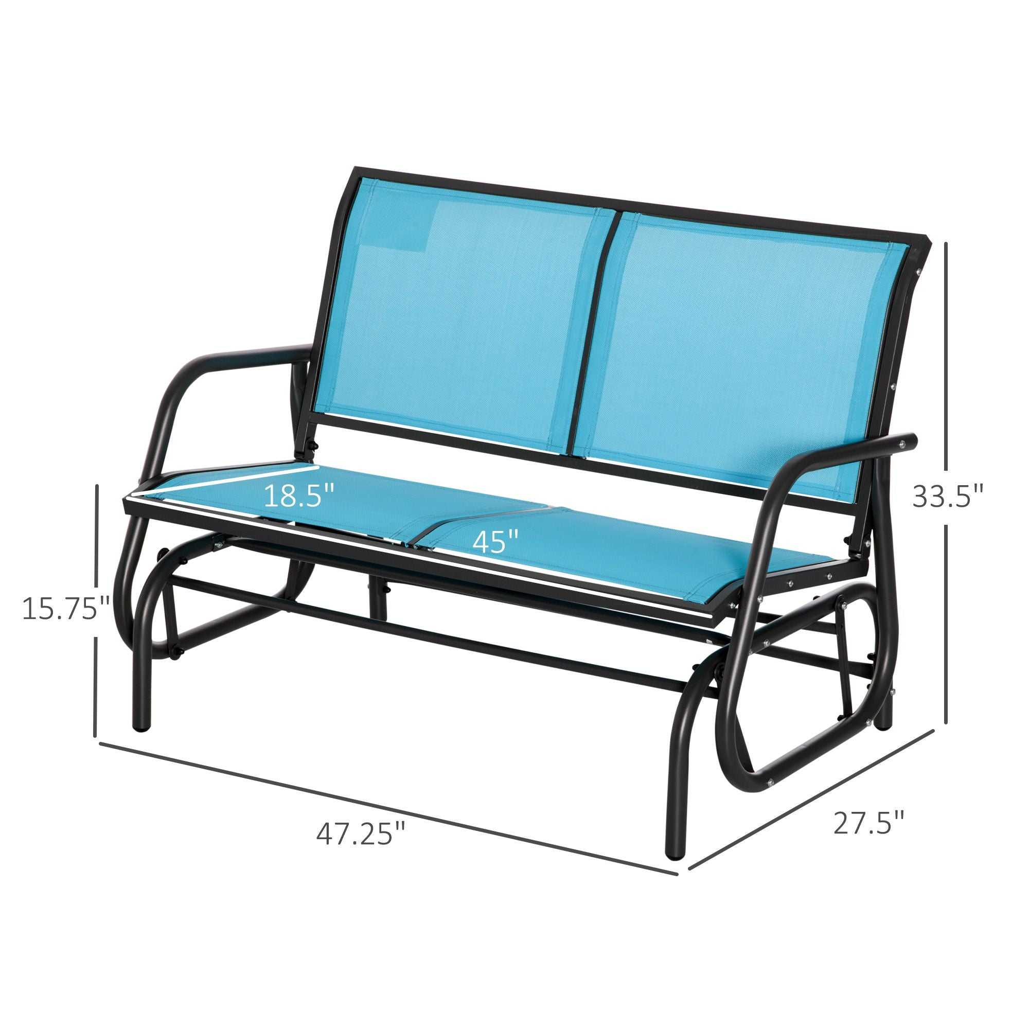 Two-Person Outdoor Glider for Porch and Garden