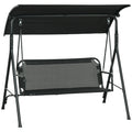 Outsunny 3-Seat Outdoor Patio Swing Chair with Cushions and Adjustable Canopy