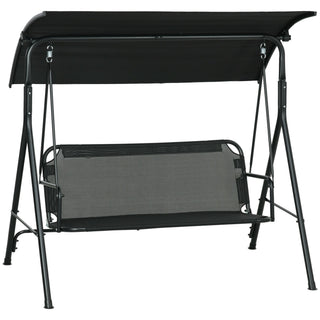 Outsunny 3-Seat Outdoor Patio Swing Chair with Cushions and Adjustable Canopy
