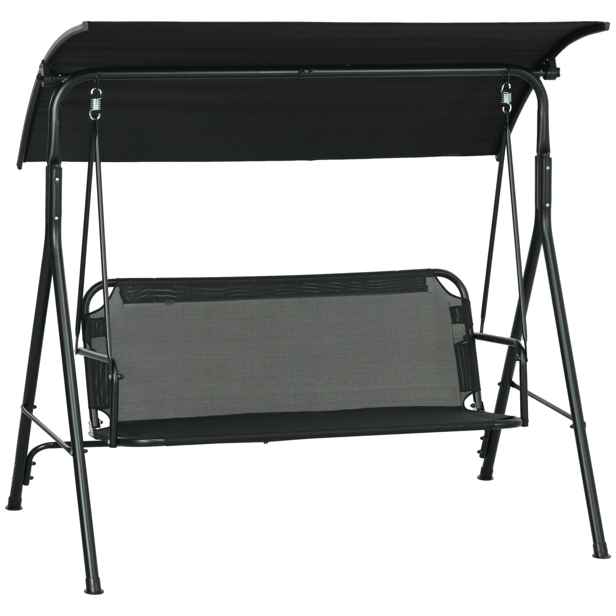 Outsunny 3-Seat Outdoor Patio Swing Chair with Cushions and Adjustable Canopy