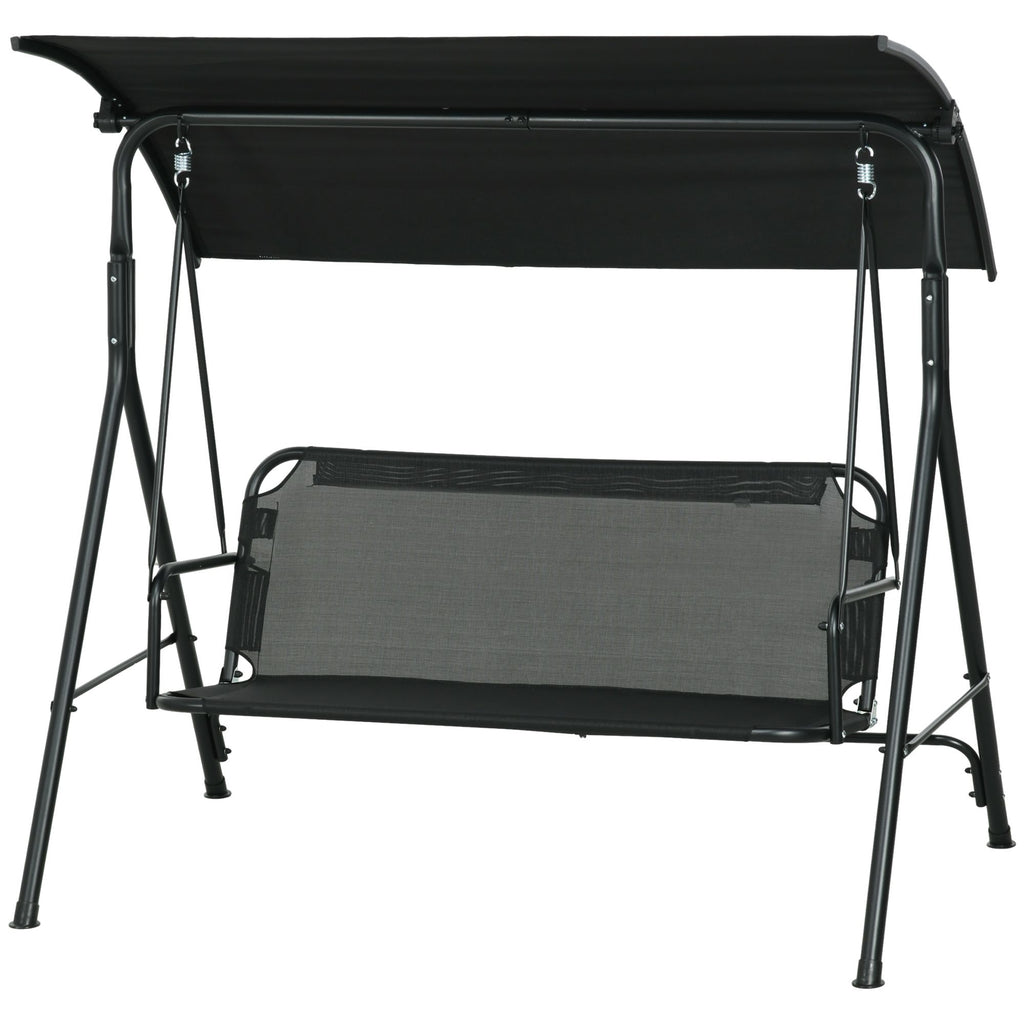 Outsunny 3-Seat Outdoor Patio Swing Chair with Cushions and Adjustable Canopy