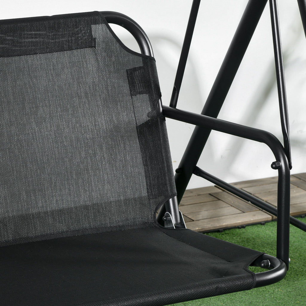 Outsunny 3-Seat Outdoor Patio Swing Chair with Cushions and Adjustable Canopy