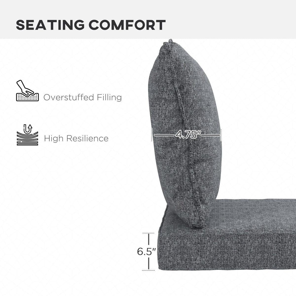 Comfortable 4-Piece Patio Chair Cushion Set with Back Pillows