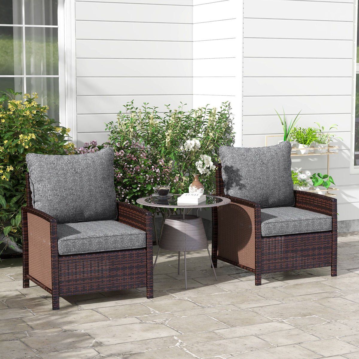 Comfortable 4-Piece Patio Chair Cushion Set with Back Pillows