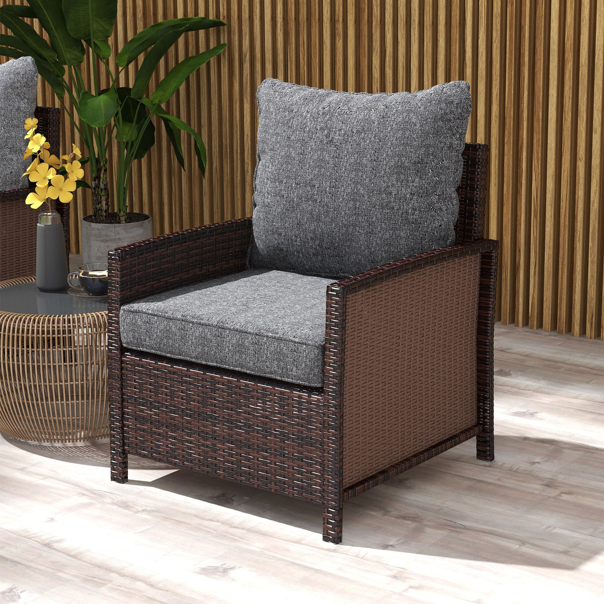 Comfortable 4-Piece Patio Chair Cushion Set with Back Pillows