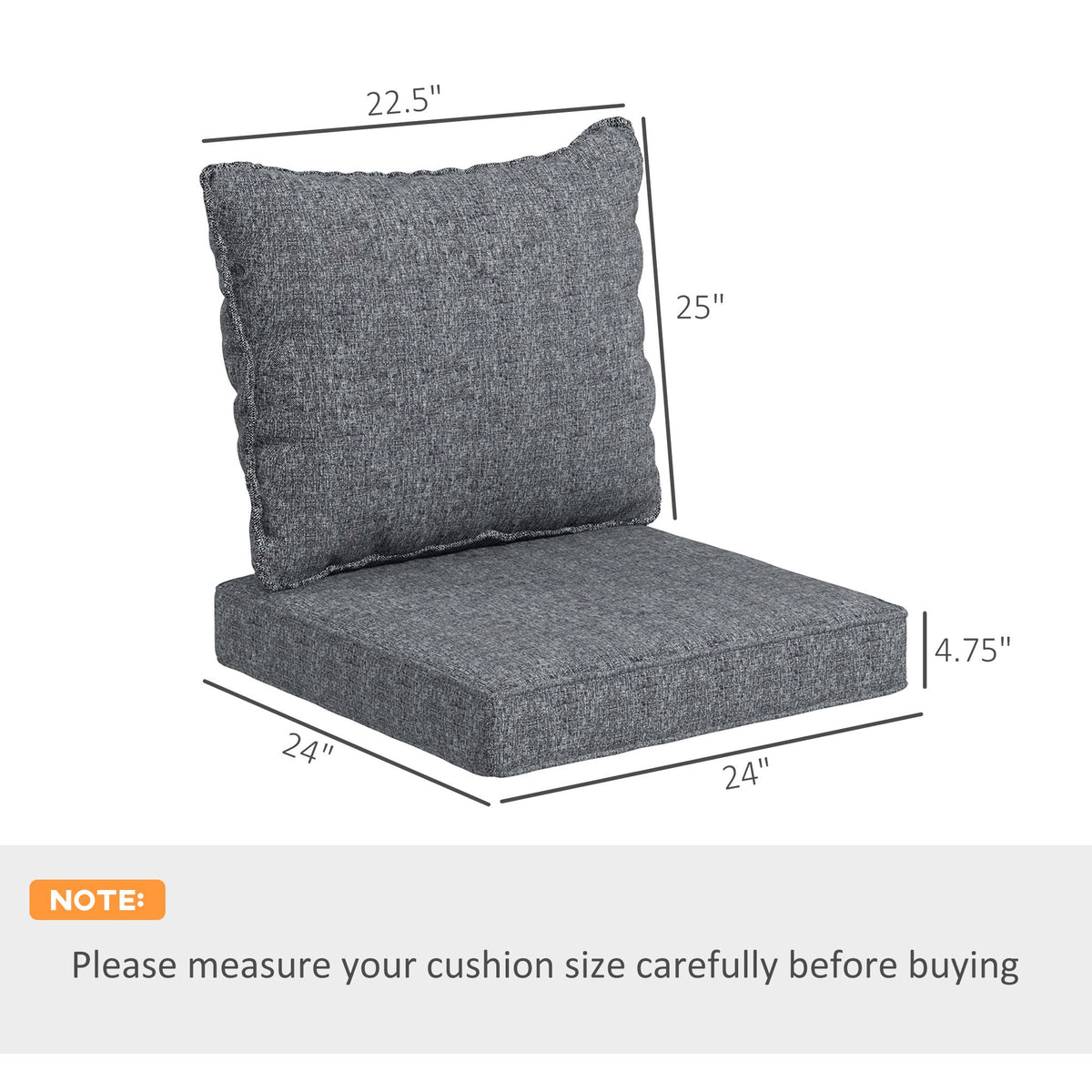 Comfortable 4-Piece Patio Chair Cushion Set with Back Pillows