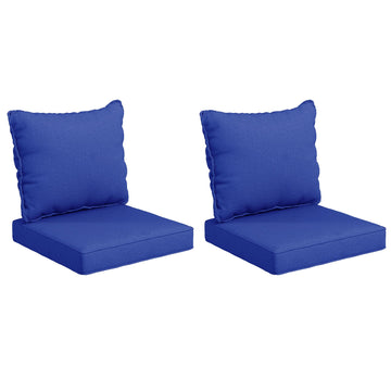 4-Piece Patio Chair Cushion Set with Back Pillows – Navy Blue