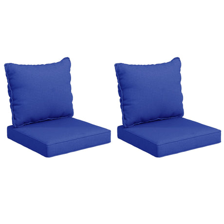 4-Piece Patio Chair Cushion Set with Back Pillows – Navy Blue