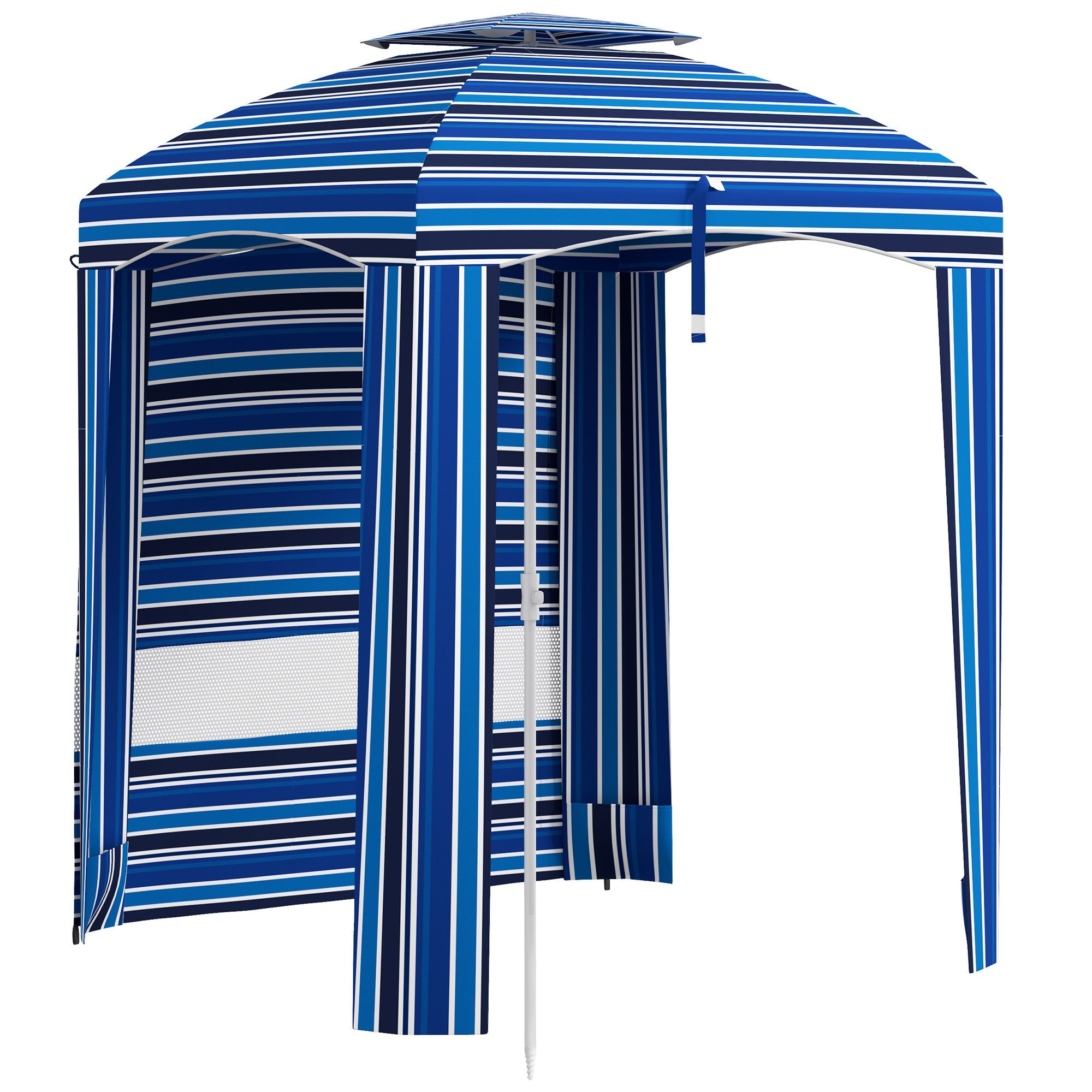 5.8' x 5.8' Portable Beach Umbrella with Double Top, Walls, Vents & Sandbags