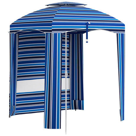 5.8' x 5.8' Portable Beach Umbrella with Double Top, Walls, Vents & Sandbags
