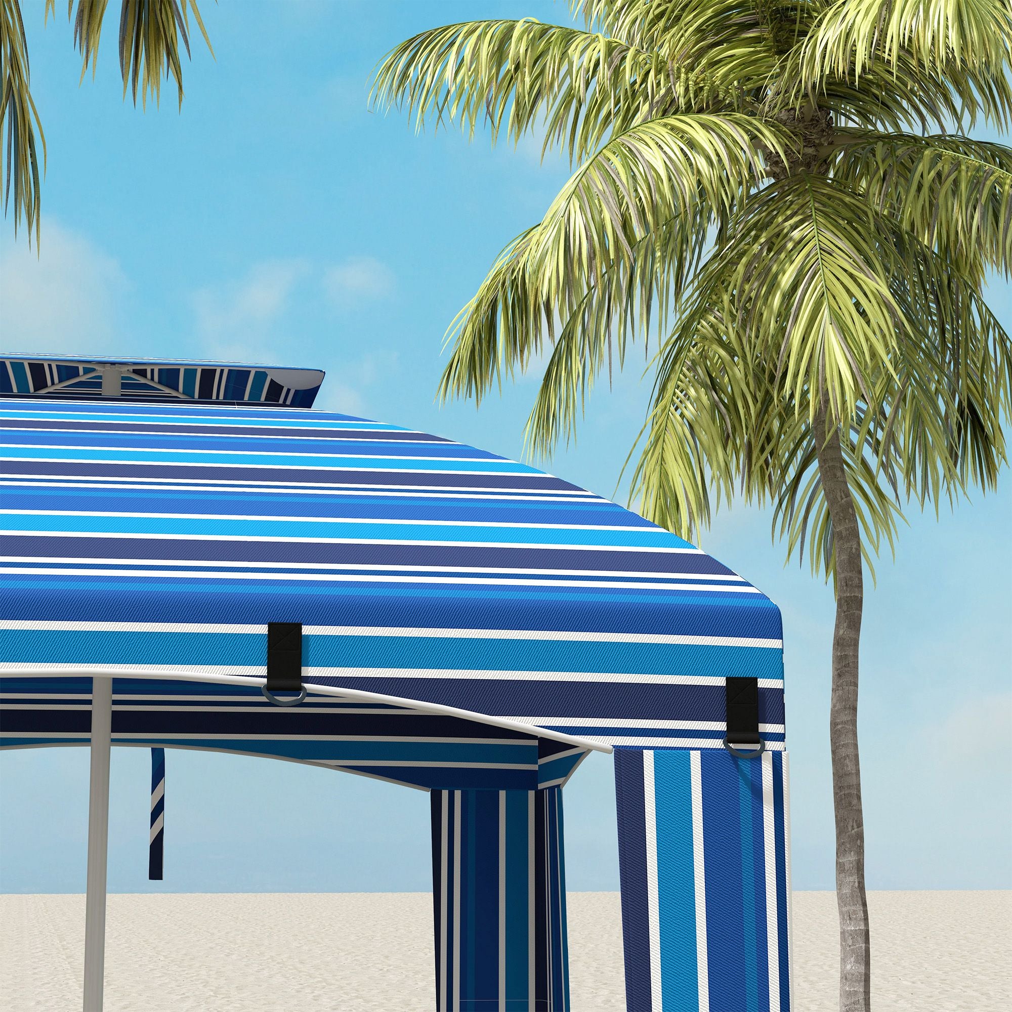 5.8' x 5.8' Portable Beach Umbrella with Double Top, Walls, Vents & Sandbags