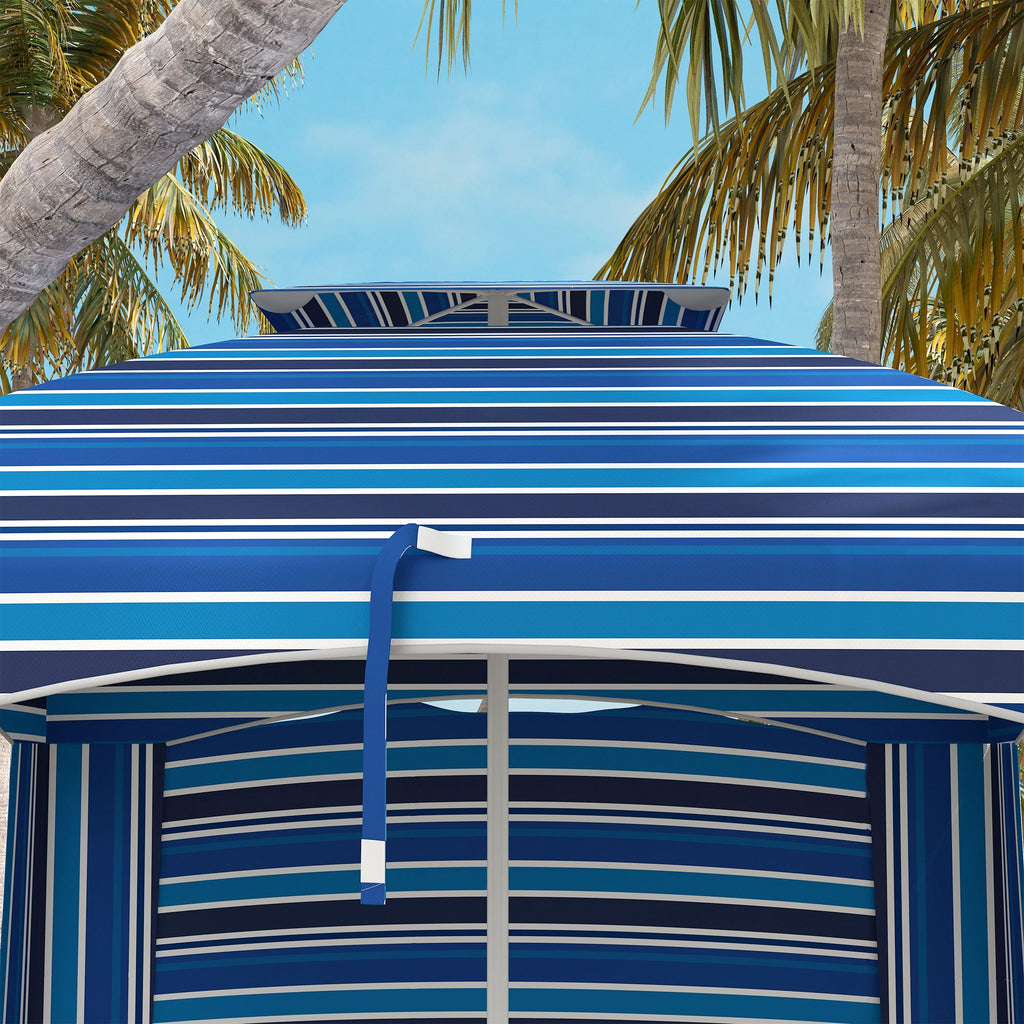 5.8' x 5.8' Portable Beach Umbrella with Double Top, Walls, Vents & Sandbags