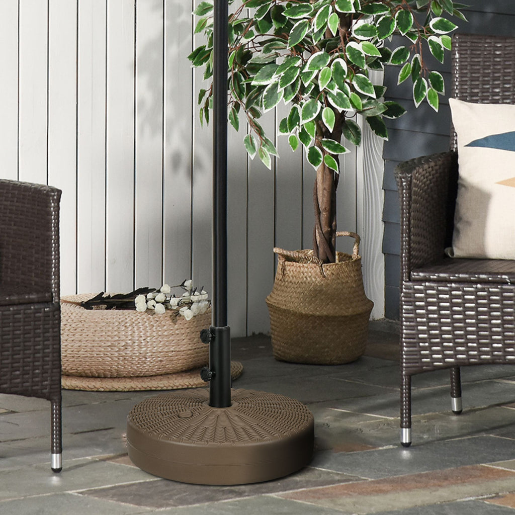 Fillable Patio Umbrella Base With Rattan-Style Pattern