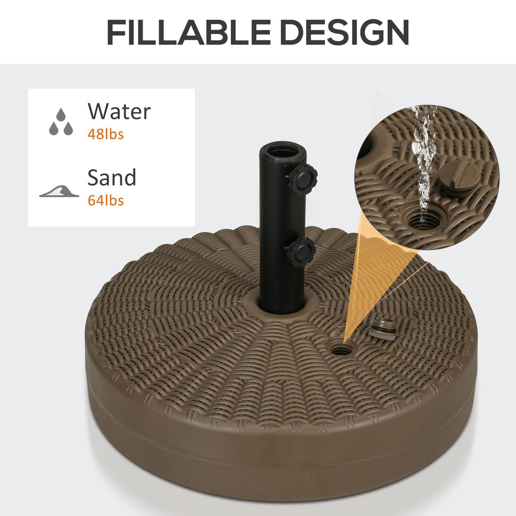 Fillable Patio Umbrella Base With Rattan-Style Pattern
