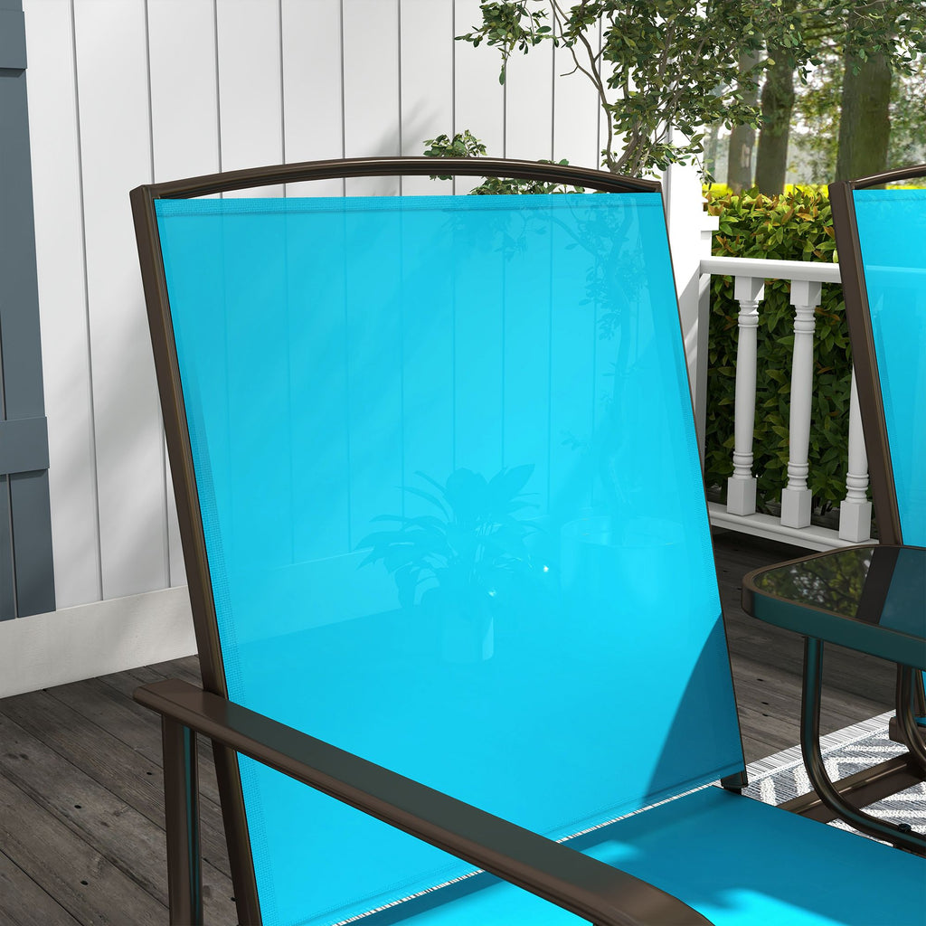 Outsunny Outdoor Glider Bench with Center Table – Patio Loveseat