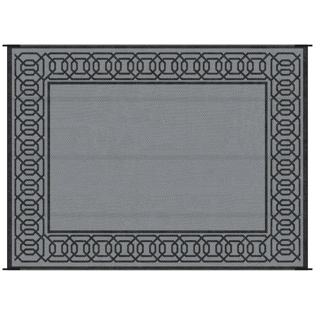 Reversible Outdoor Rug with Corner Stake Loops