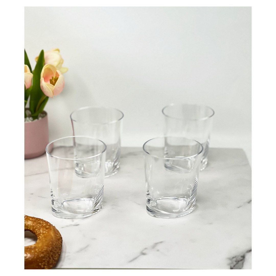 Oval Halo Clear Drinking Glass Set