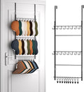 Tiered Over-Door Hat Rack Keeps Baseball Caps Organized