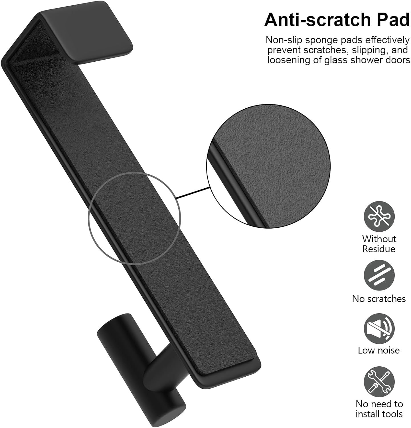 Over-the-Door Hooks 2-Pack - No Drilling Scratch-Free Coat & Towel Rack
