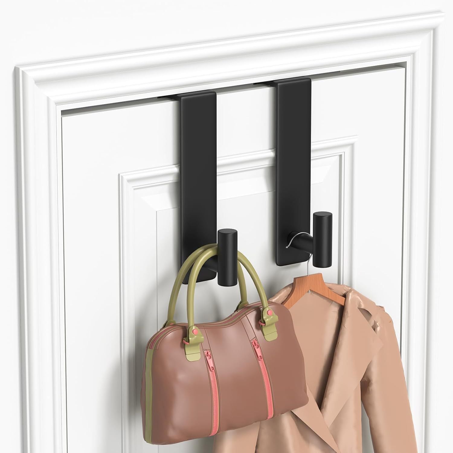 Over-the-Door Hooks 2-Pack - No Drilling Scratch-Free Coat & Towel Rack