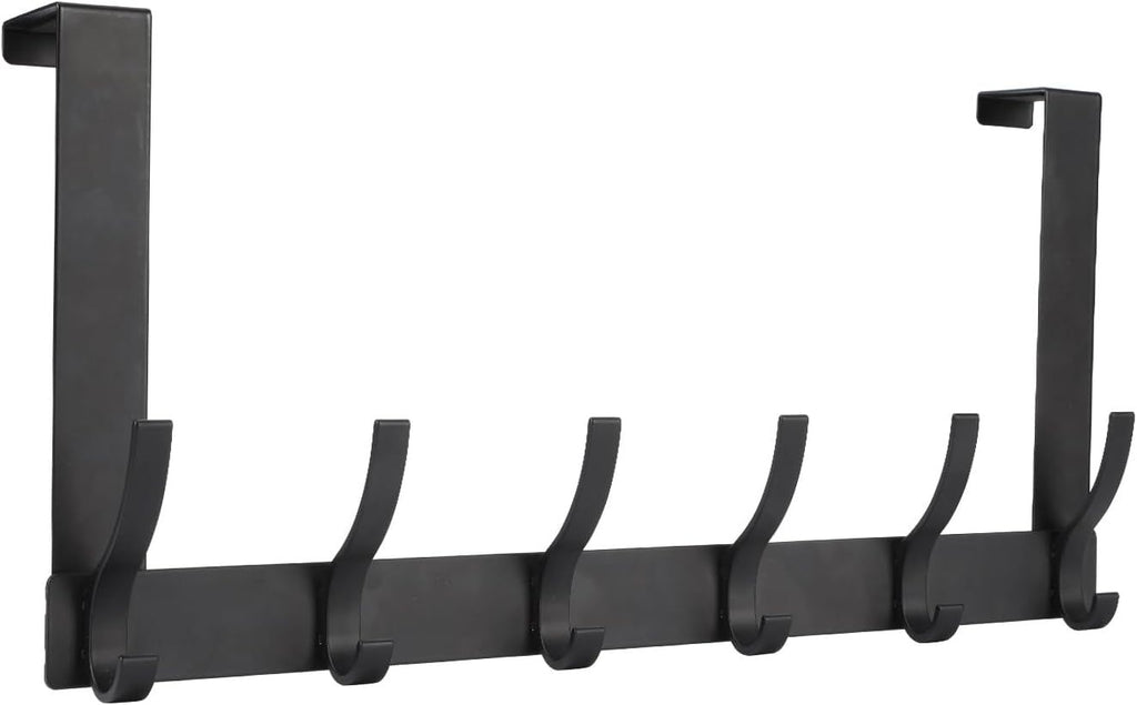 Over-the-Door 12-Hook Rack for Bathroom Towels and Coats