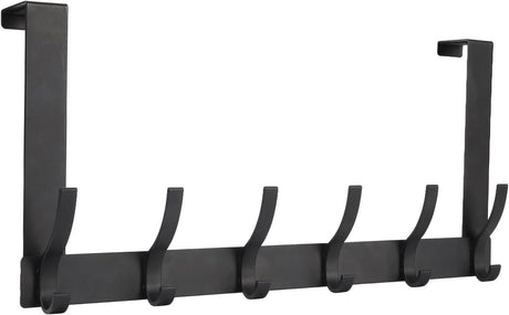 Over-the-Door 12-Hook Rack for Bathroom Towels and Coats