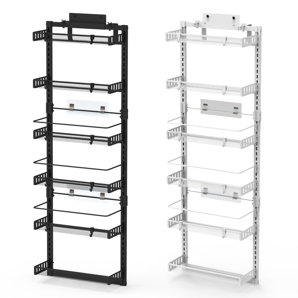 Over The Door Pantry Organizer 6-Tier Pantry Door Organizer Carbon Steel Loading Easy Install