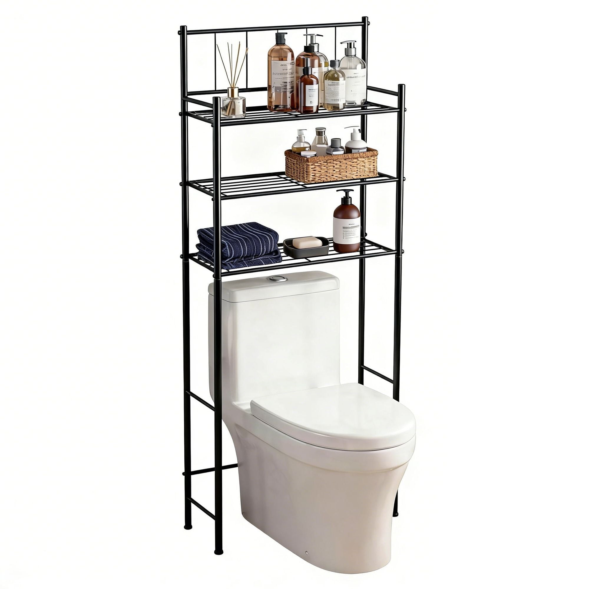 Over the Toilet Storage Rack – 3 Tier Bathroom Organizer with Space-Saving Design