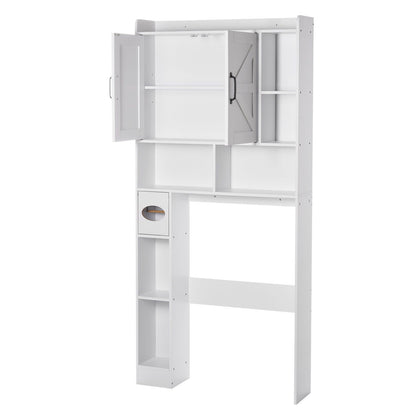 Over The Toilet Storage Cabinet with Adjustable Shelves and Dual Storage