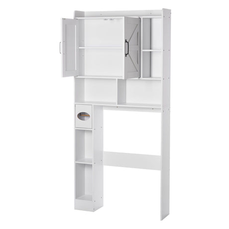 Over The Toilet Storage Cabinet with Adjustable Shelves and Dual Storage