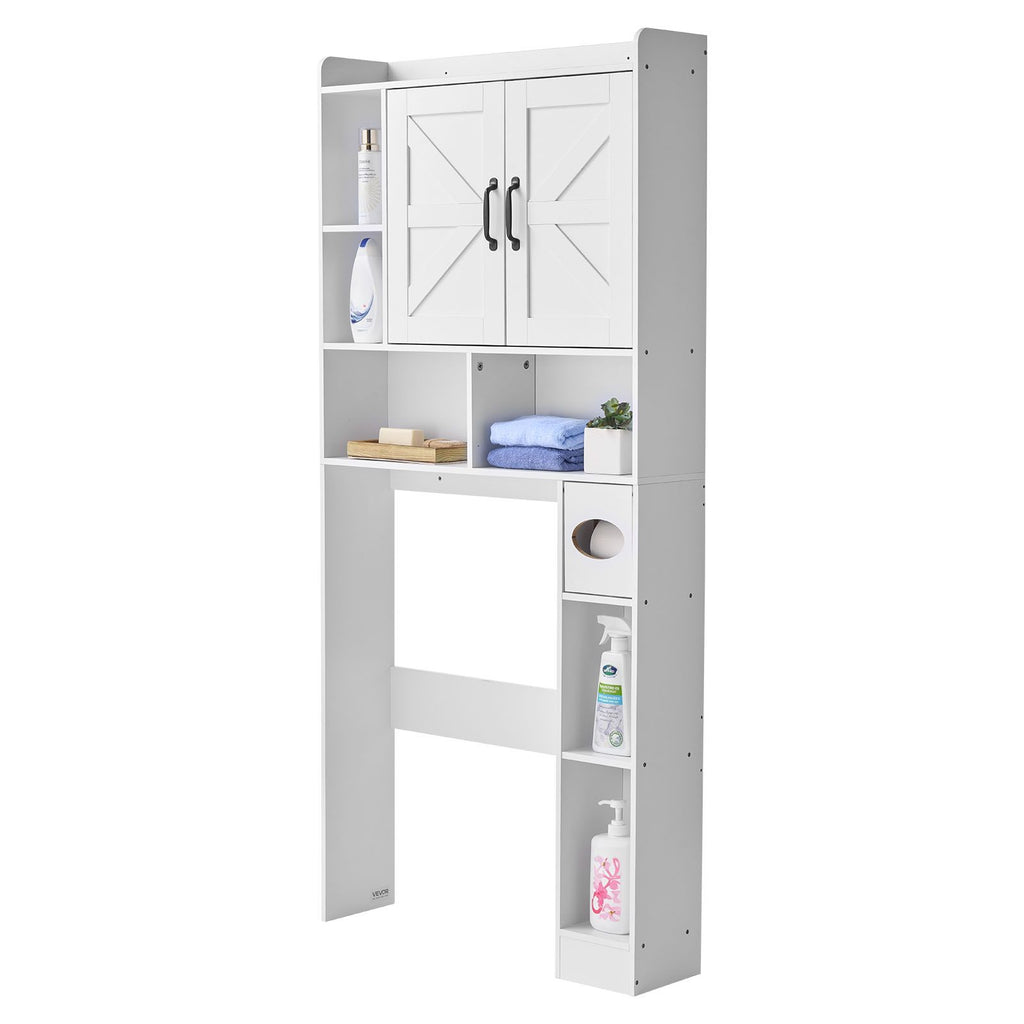Over The Toilet Storage Cabinet with Adjustable Shelves and Dual Storage