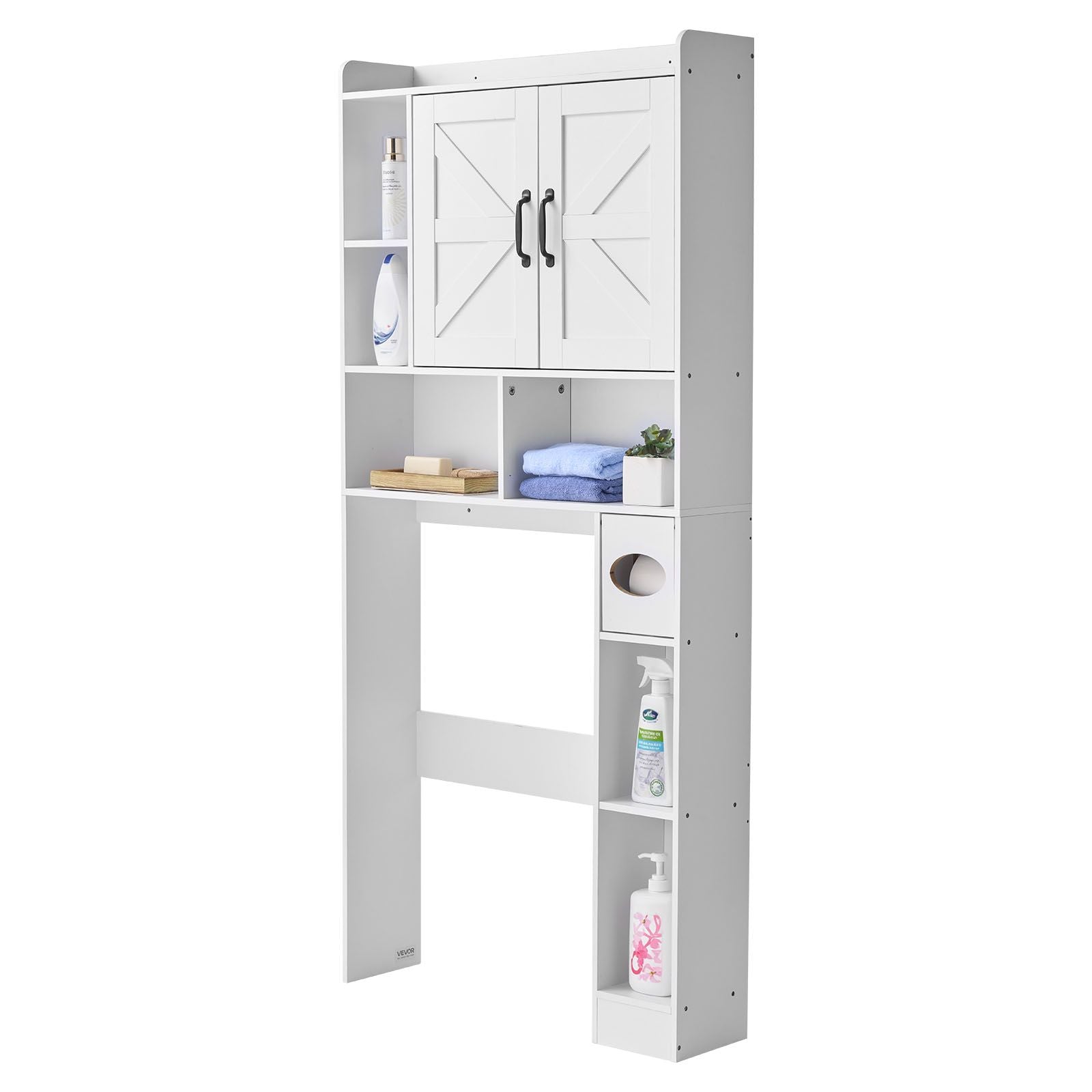 Over The Toilet Storage Cabinet with Adjustable Shelves and Dual Storage