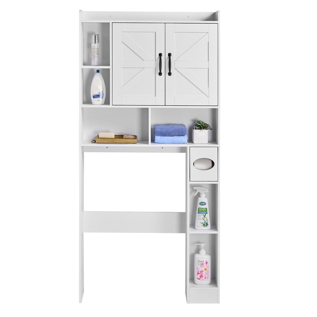 Over The Toilet Storage Cabinet with Adjustable Shelves and Dual Storage