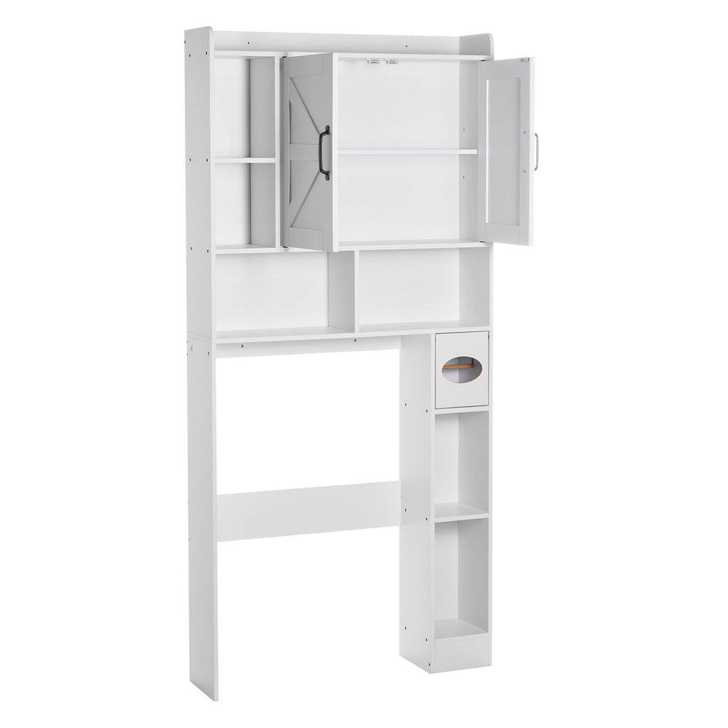 Over The Toilet Storage Cabinet with Adjustable Shelves and Dual Storage