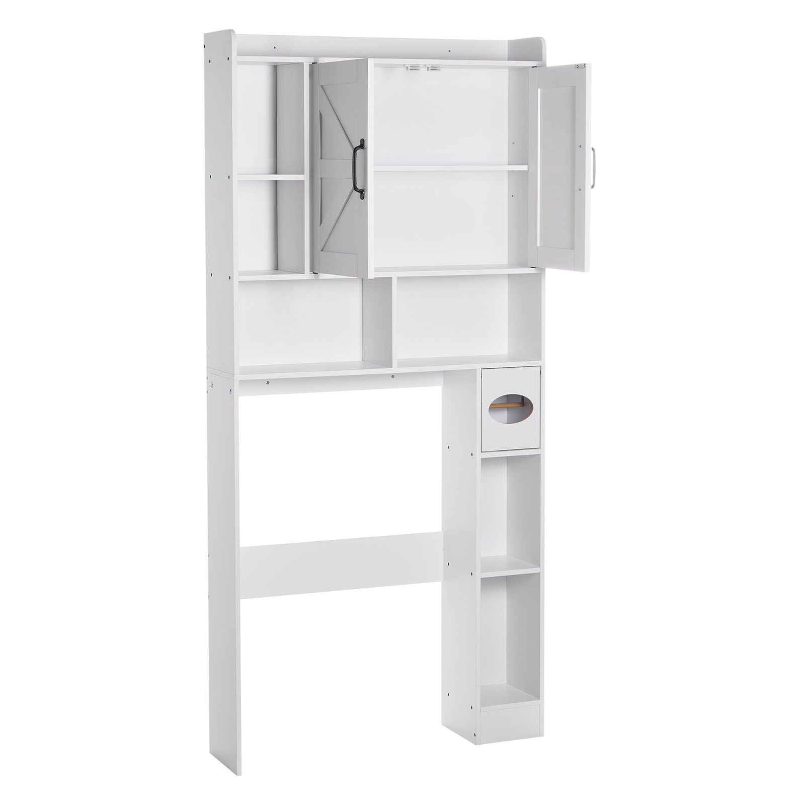 Over The Toilet Storage Cabinet with Adjustable Shelves and Dual Storage