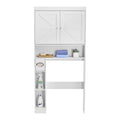 Over The Toilet Storage Cabinet, Height Bathroom Storage Organizer with Double Door and Adj