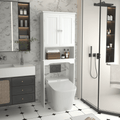 Over-The-Toilet Storage Cabinet with Beadboard Paneling