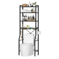 Over-Toilet 4-Tier Organizer With Adjustable Shelves for Small Bathrooms