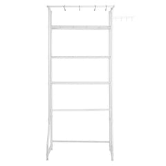 3-Tier Over Washer Dryer Storage Shelf with Hanger Rod and Hooks