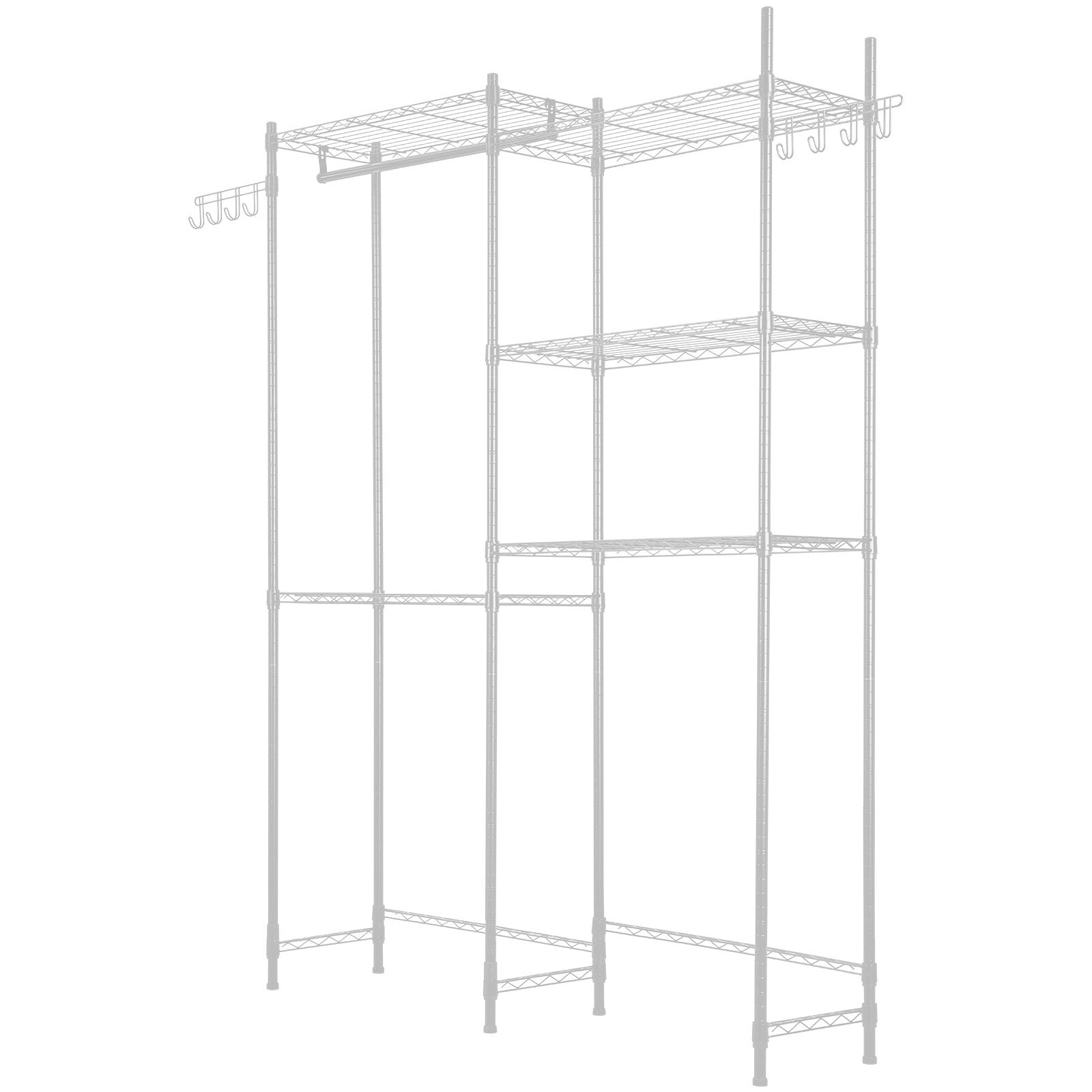 Over Washer Dryer Storage Shelves – 5 Tiers with Hanger Rod & Hooks