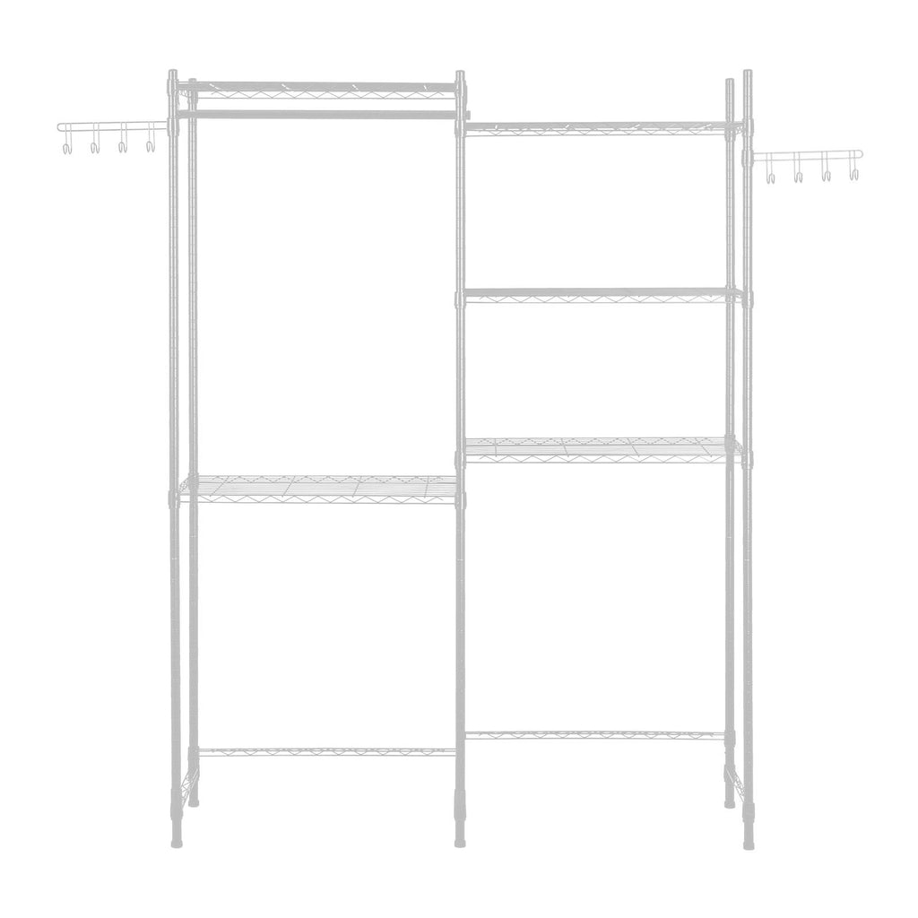 Over Washer Dryer Storage Shelves – 5 Tiers with Hanger Rod & Hooks