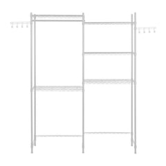 Over Washer Dryer Storage Shelves – 5 Tiers with Hanger Rod & Hooks