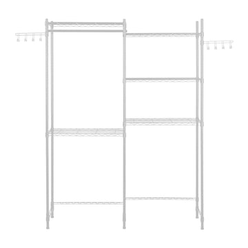 Over Washer Dryer Storage Shelves – 5 Tiers with Hanger Rod & Hooks