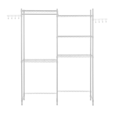 Over Washer Dryer Storage Shelves – 5 Tiers with Hanger Rod & Hooks
