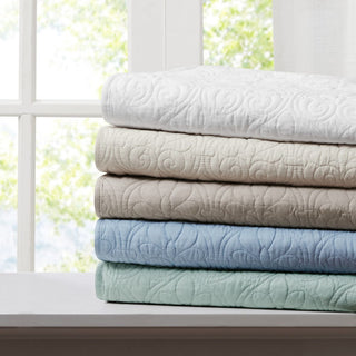 Oversized Quilted Throw in Ivory