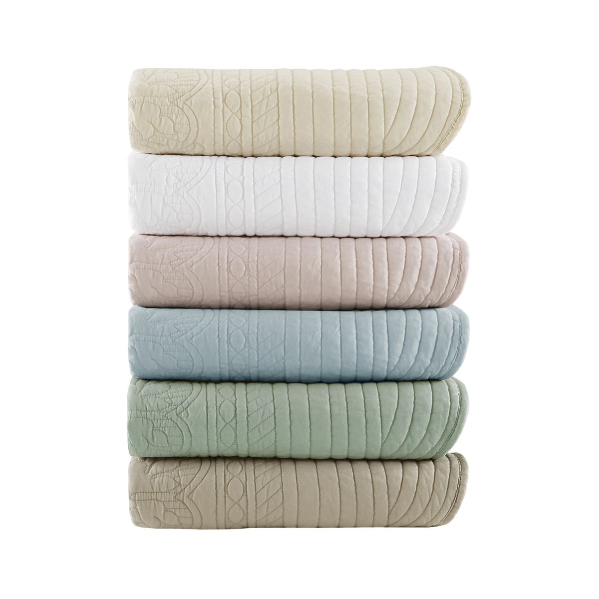 Oversized Quilted Throw with Scalloped Edges – Blue, "