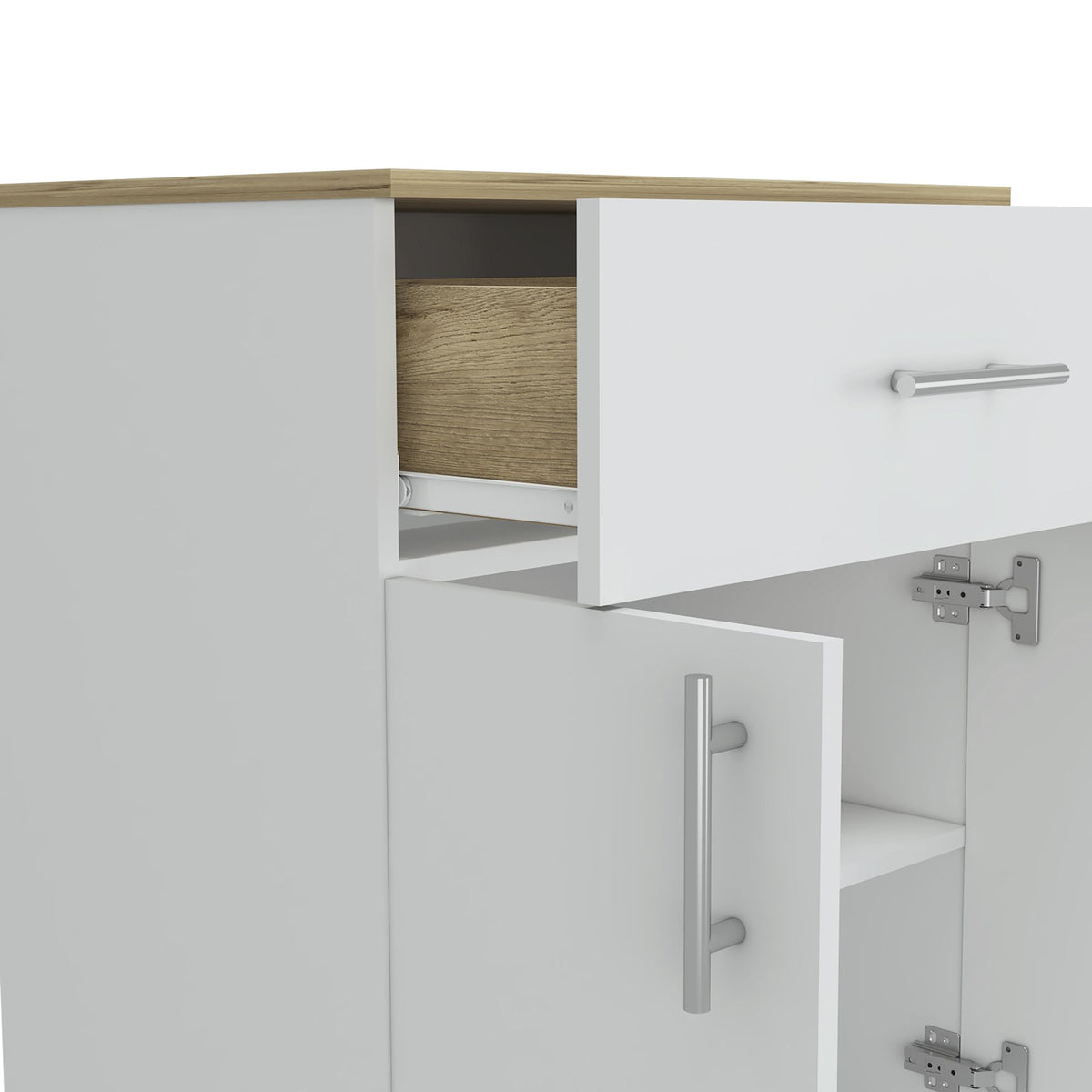 Oxford Pantry Cabinet with Drawer and Shelved Storage