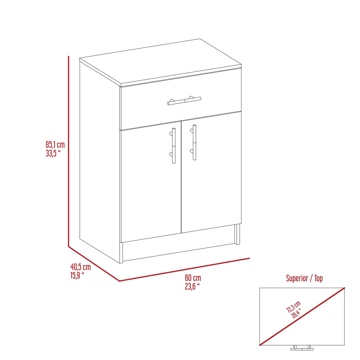 Oxford Pantry Cabinet with Drawer and Shelved Storage